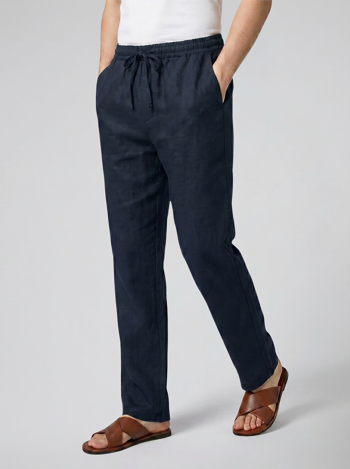Men's Linen Drawstring Trousers – Relaxed Lightweight Fit