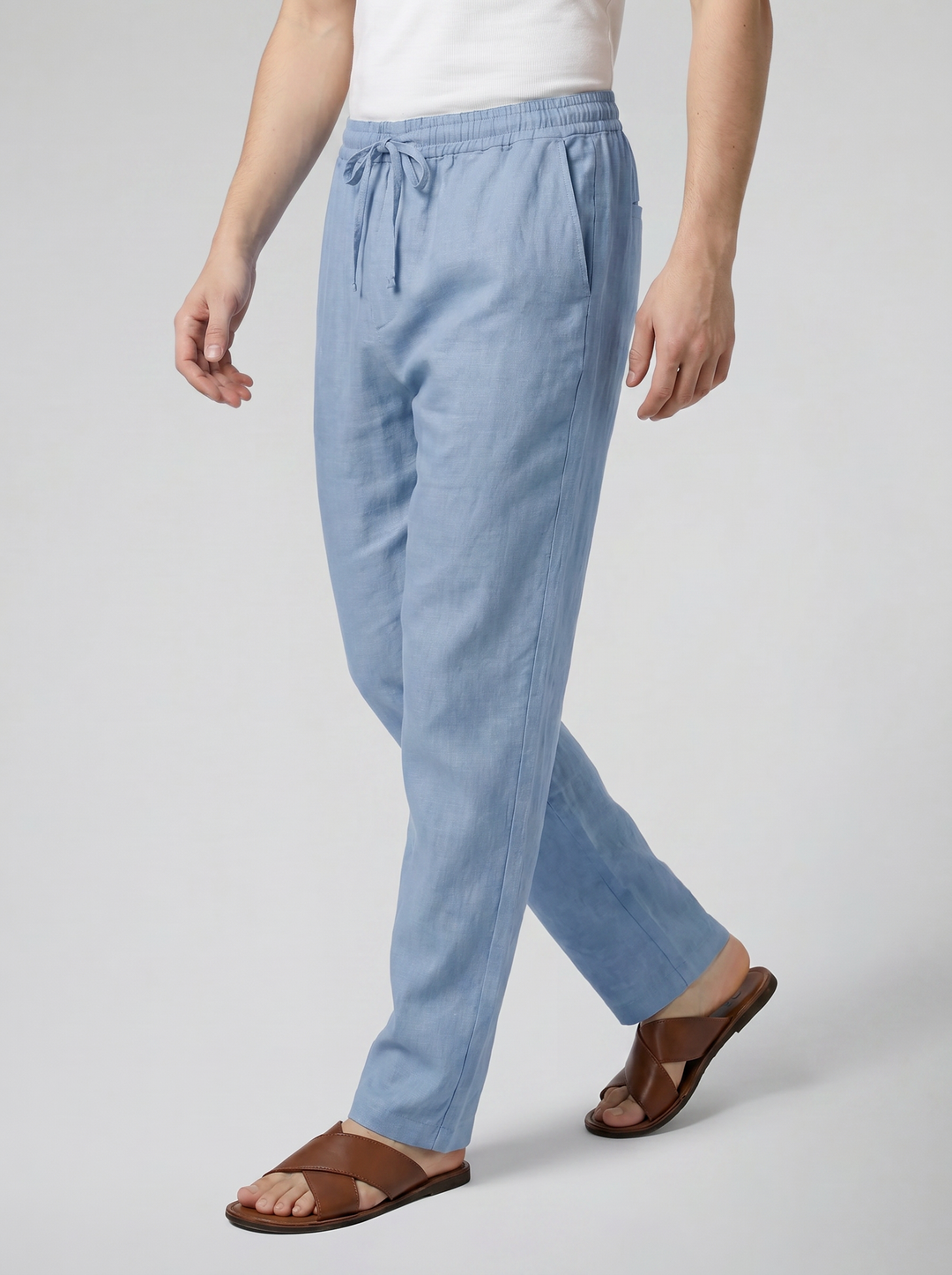 Men's Linen Drawstring Trousers – Relaxed Lightweight Fit