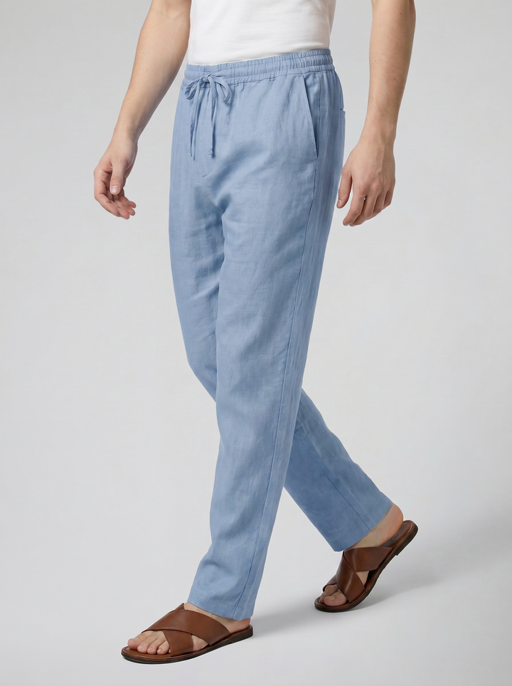 Men's Linen Drawstring Trousers – Relaxed Lightweight Fit