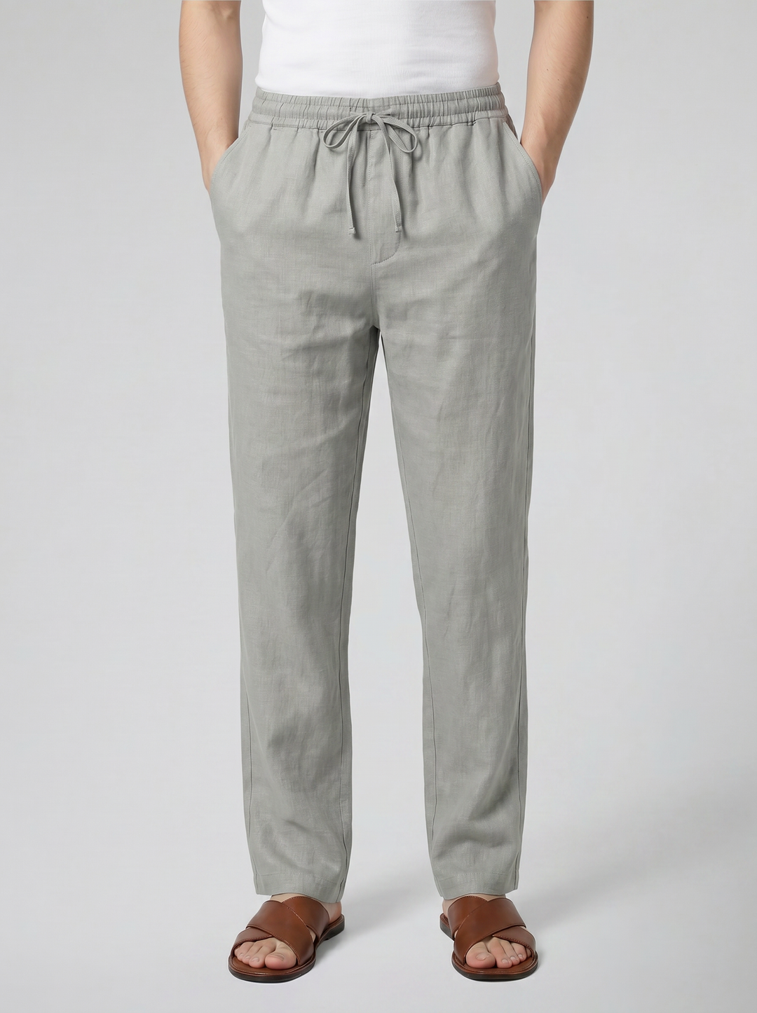 Men's Linen Drawstring Trousers – Relaxed Lightweight Fit