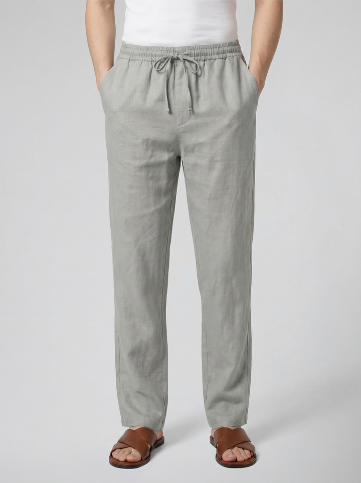 Men's Linen Drawstring Trousers – Relaxed Lightweight Fit