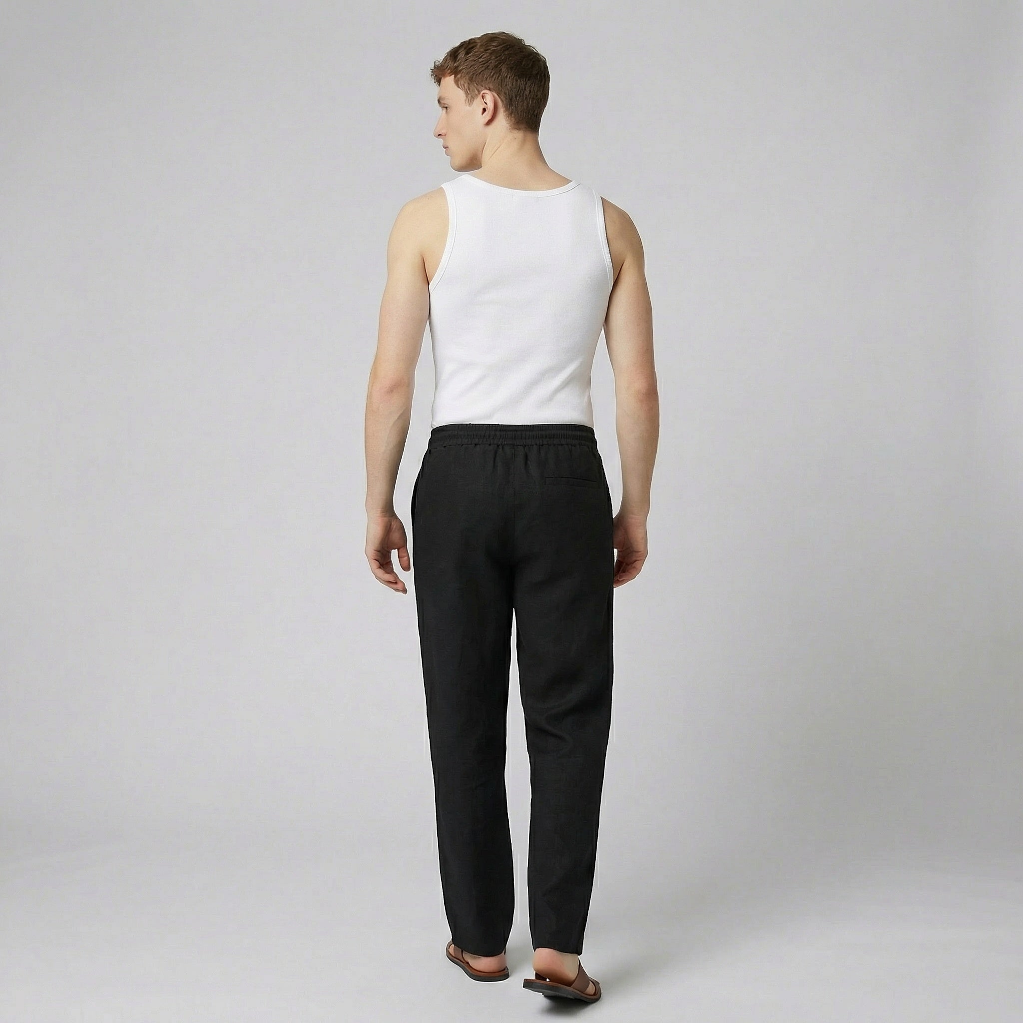 Men’s Linen Drawstring Trousers | Celestiella