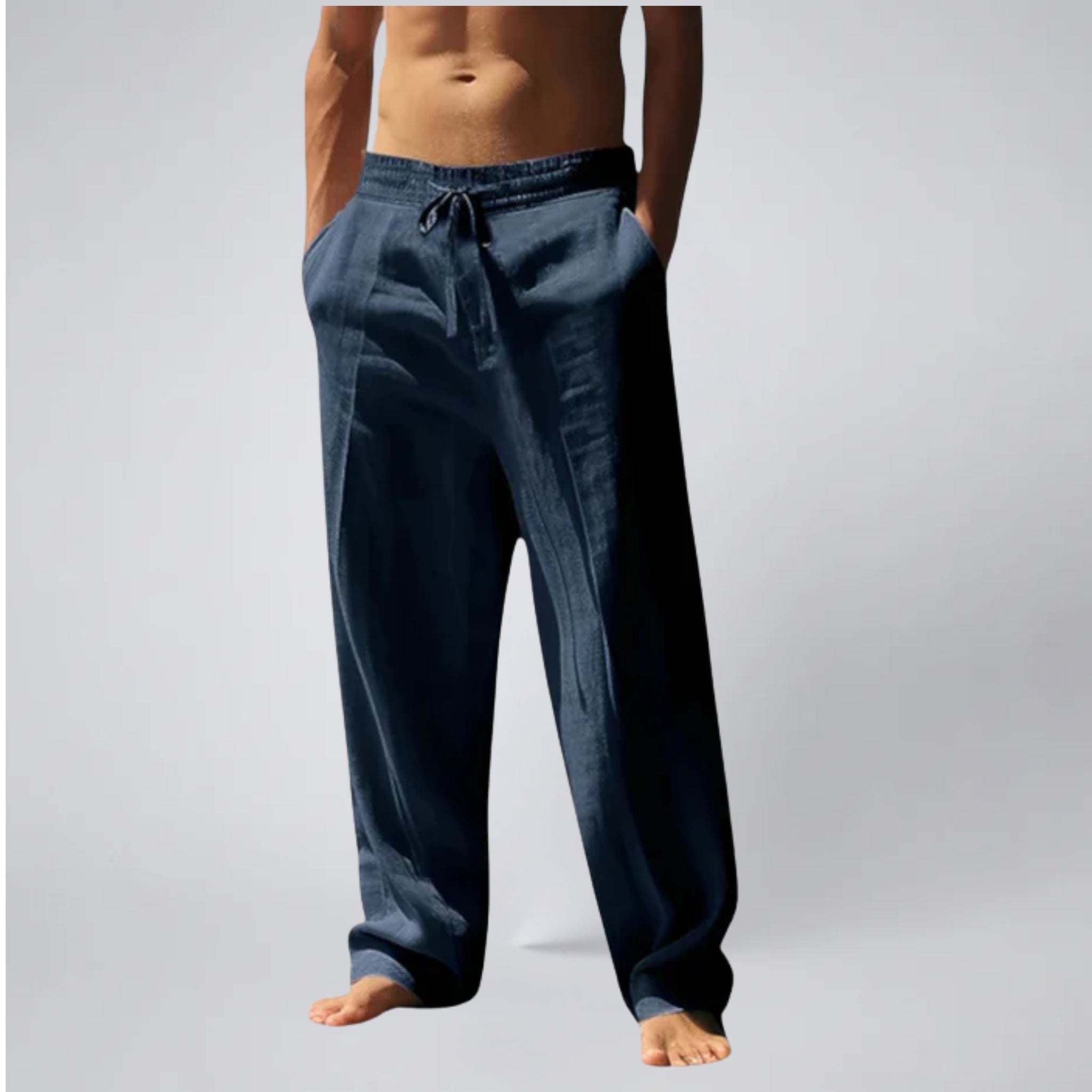 Men’s Linen Drawstring Trousers | Celestiella