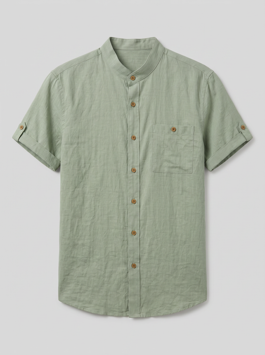 Men's Mandarin Collar Shirt – Linen