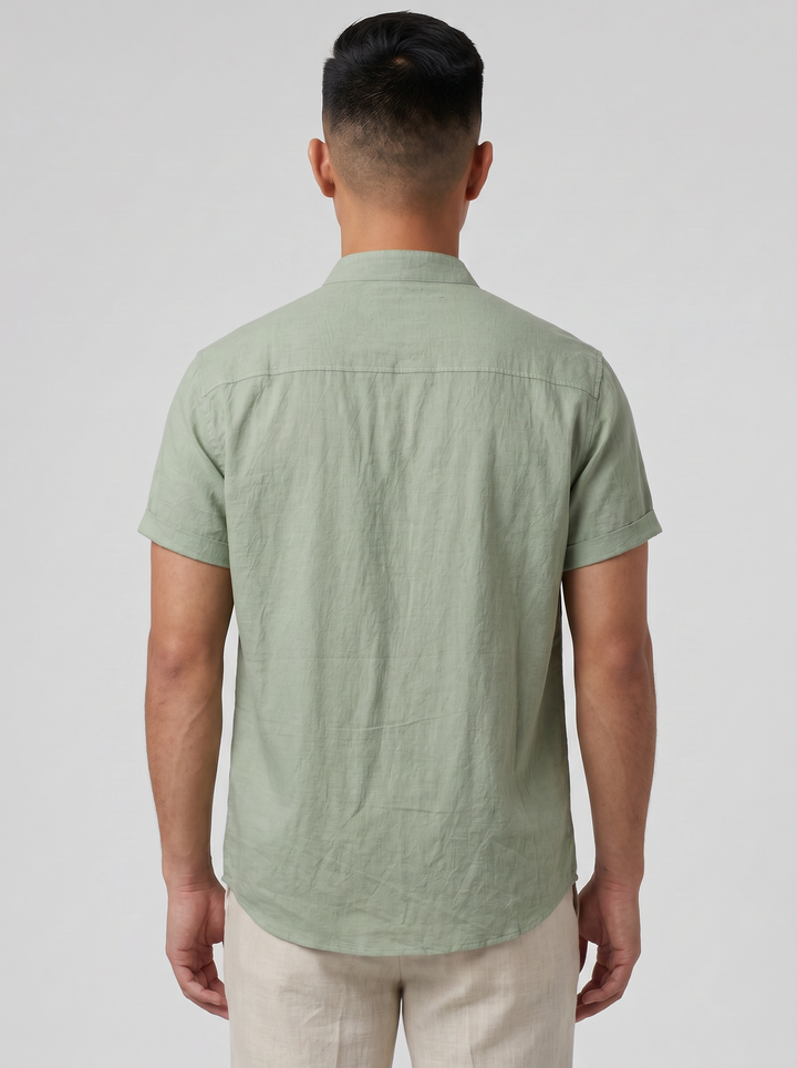 Men's Mandarin Collar Shirt – Linen