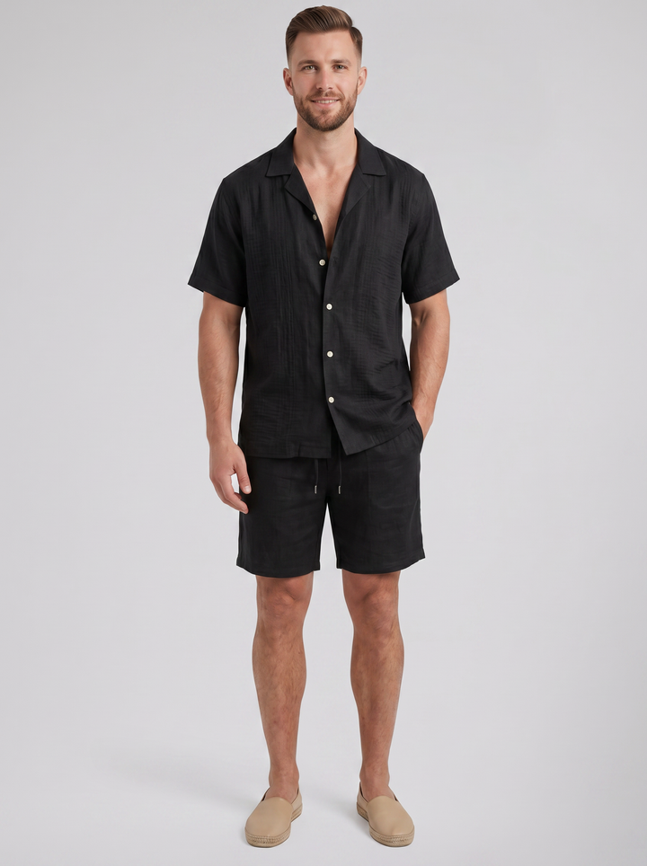 Men's Co-ord Set – Linen Resort Shirt & Shorts