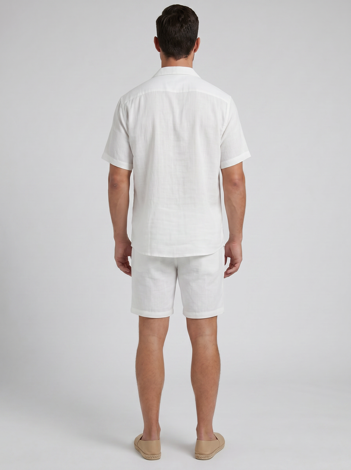 Men's Co-ord Set – Linen Resort Shirt & Shorts