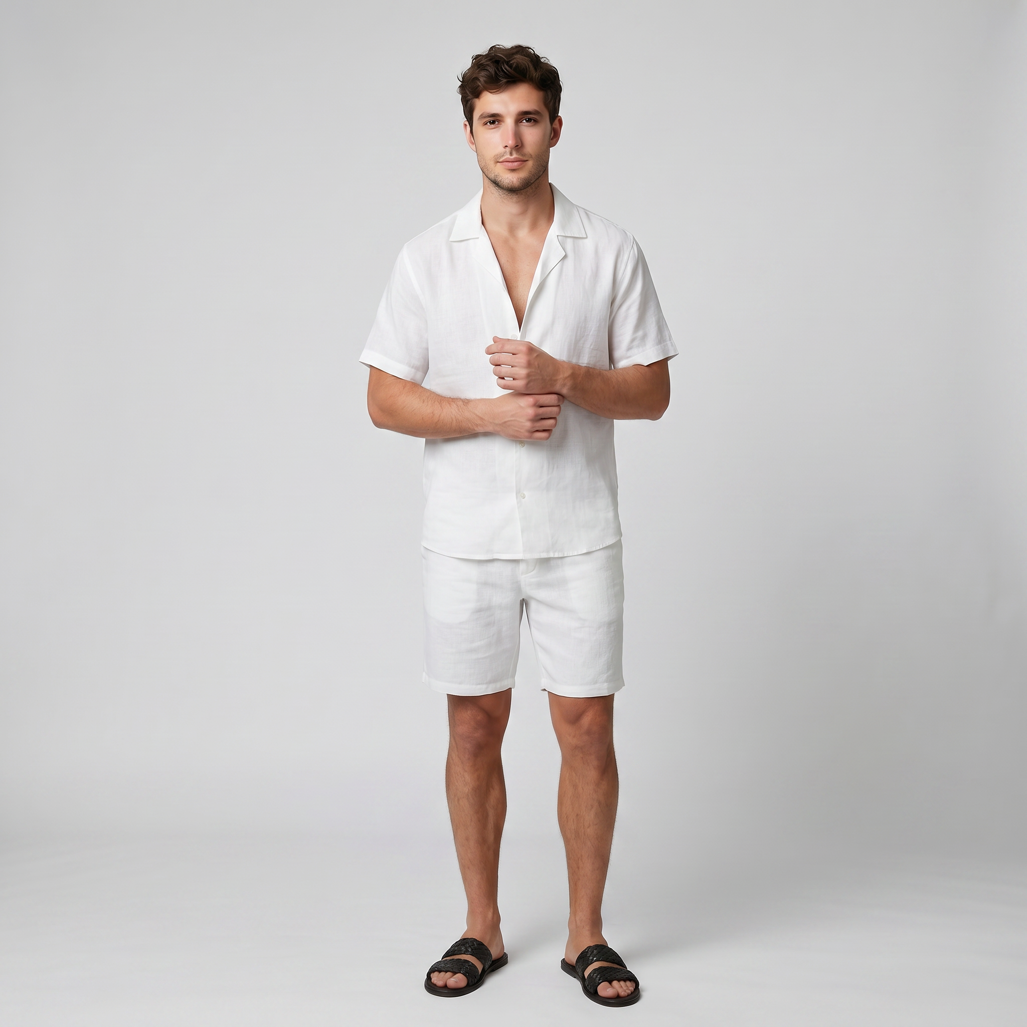 Men’s Linen Resort Shirt and Shorts Set | Celestiella