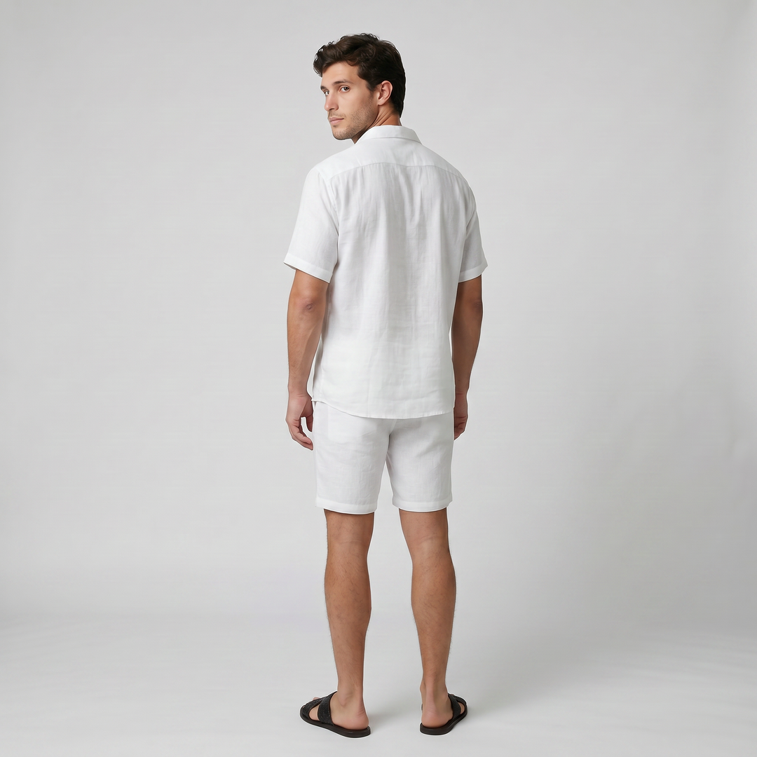 Men's Co-ord Set – Linen Resort Shirt & Shorts