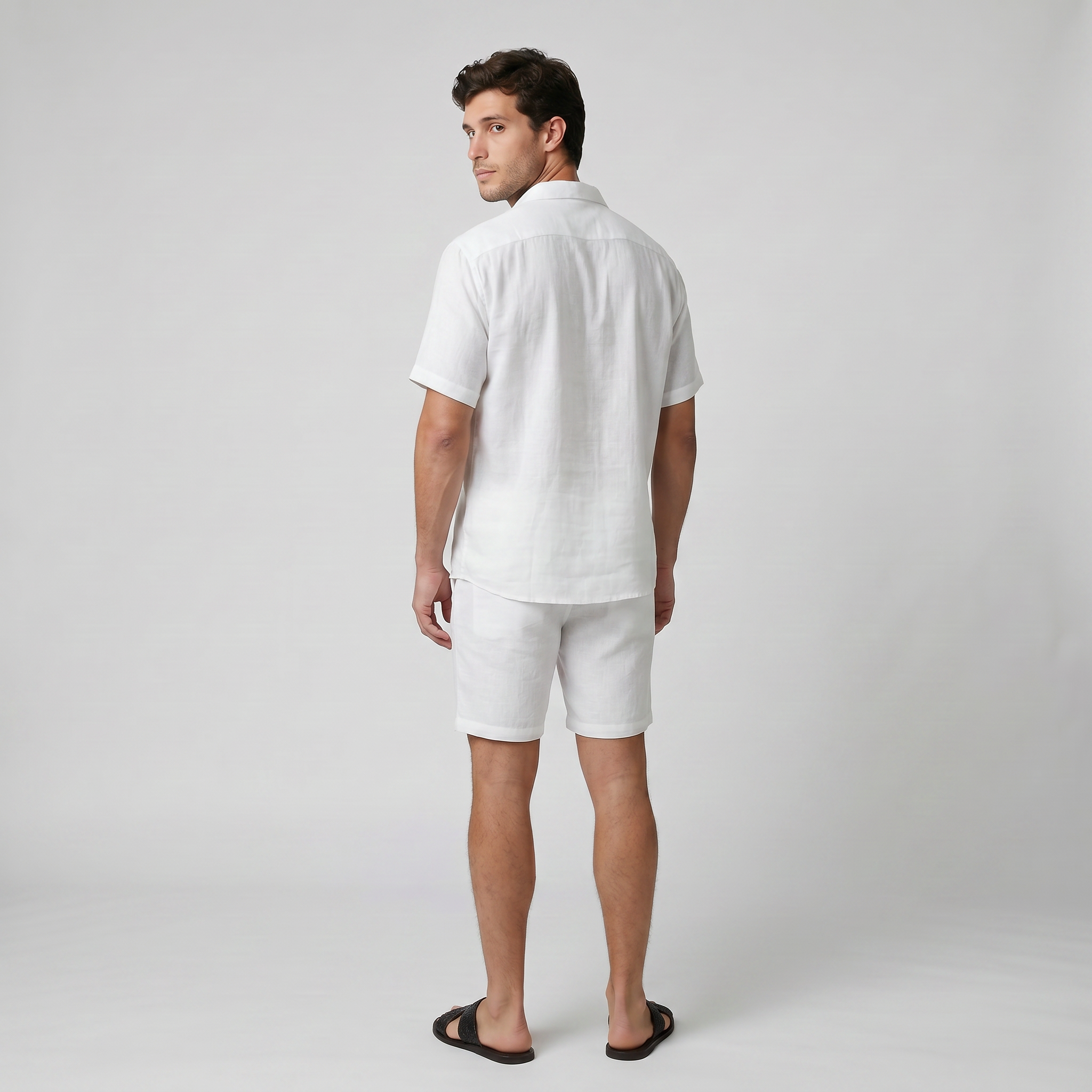 Men’s Linen Resort Shirt and Shorts Set | Celestiella