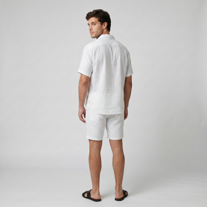Men's Co-ord Set – Linen Resort Shirt & Shorts