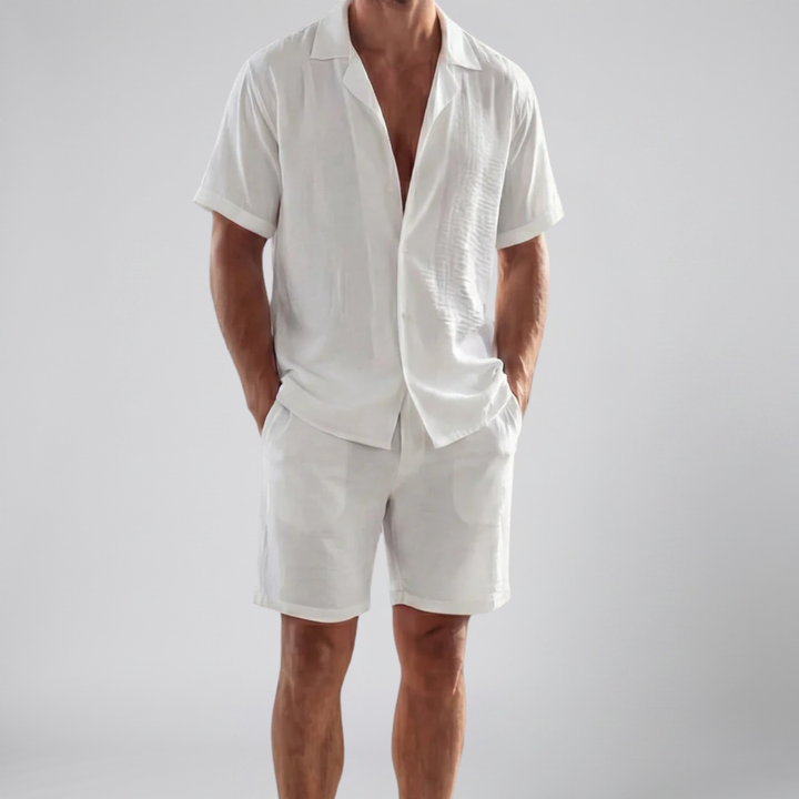 Men's Co-ord Set – Linen Resort Shirt & Shorts
