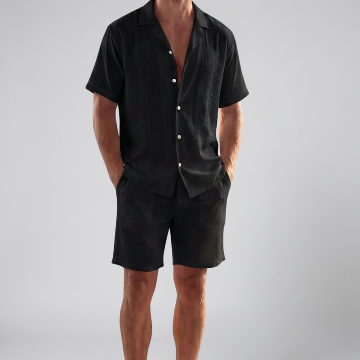 Men's Co-ord Set – Linen Resort Shirt & Shorts