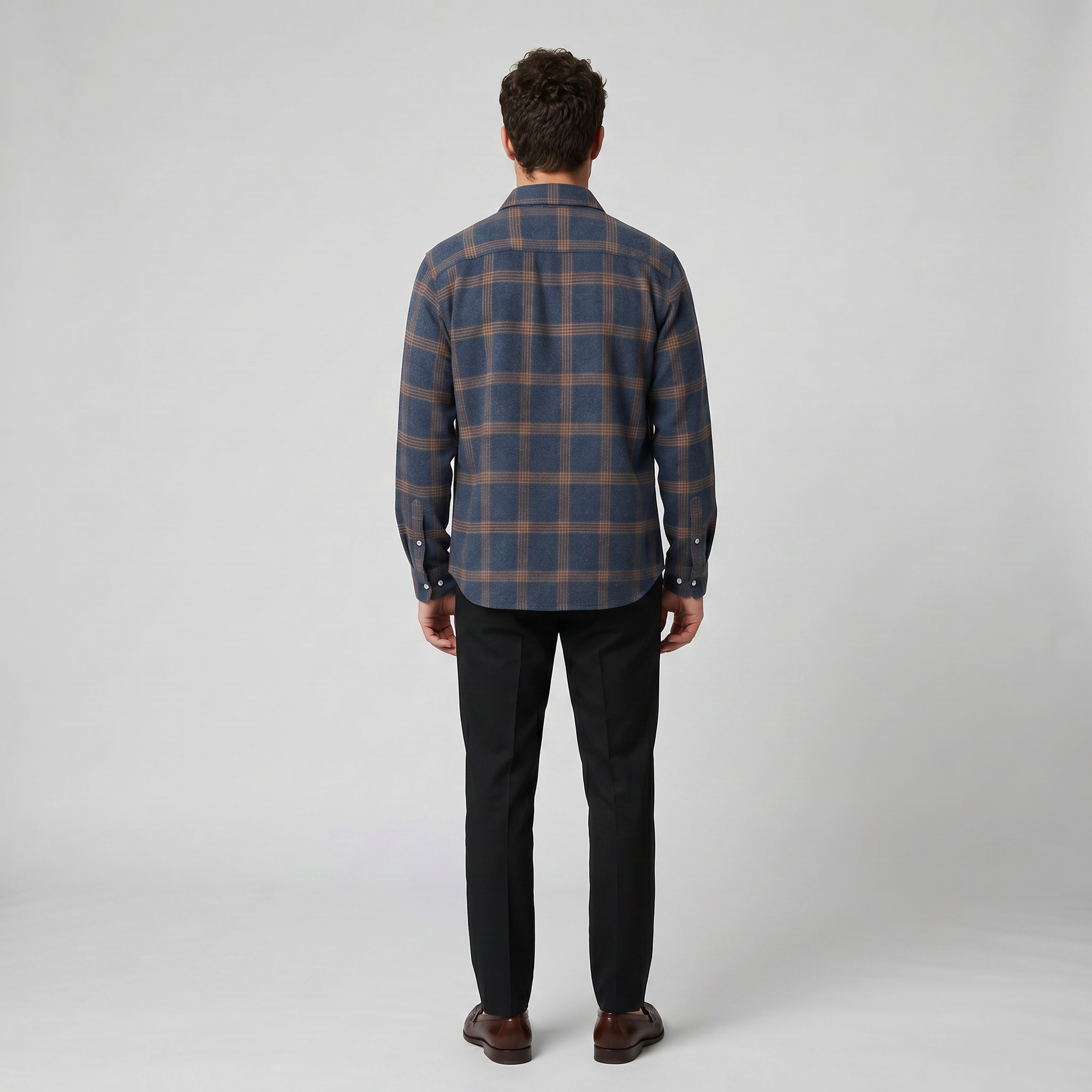 Men’s Long Sleeve Button-Up Plaid Shirt | Celestiella