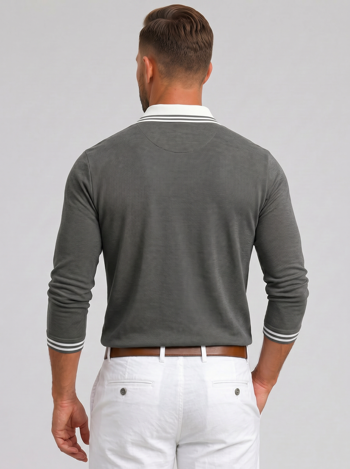 Men's Long-Sleeve Polo Shirt – Smart Casual Fit