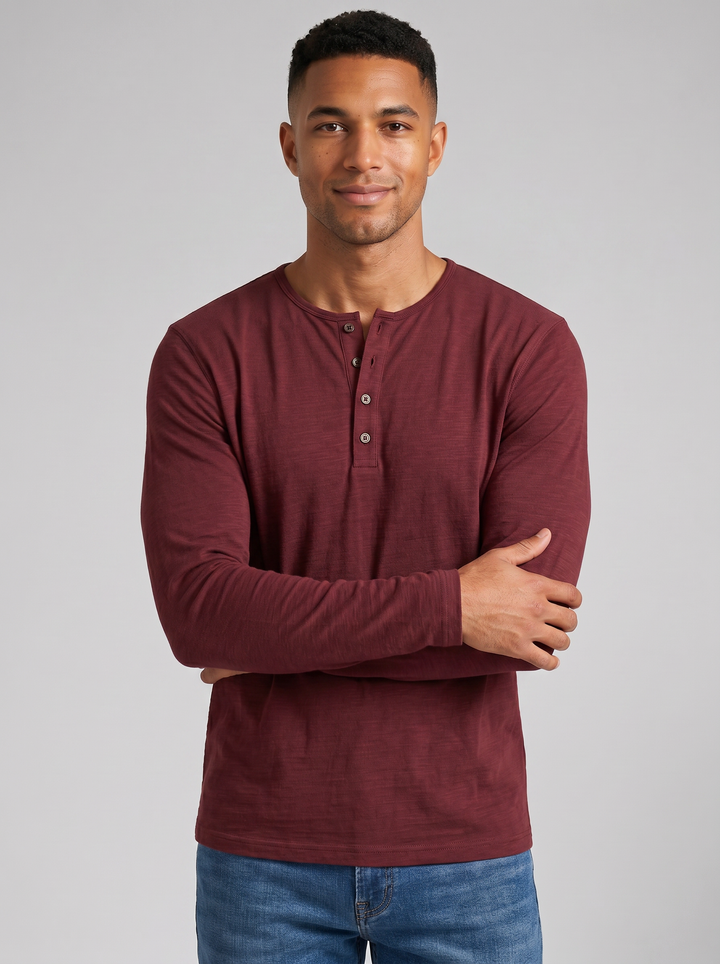 Men's Cotton Shirt – Slim-Fit Long-Sleeve