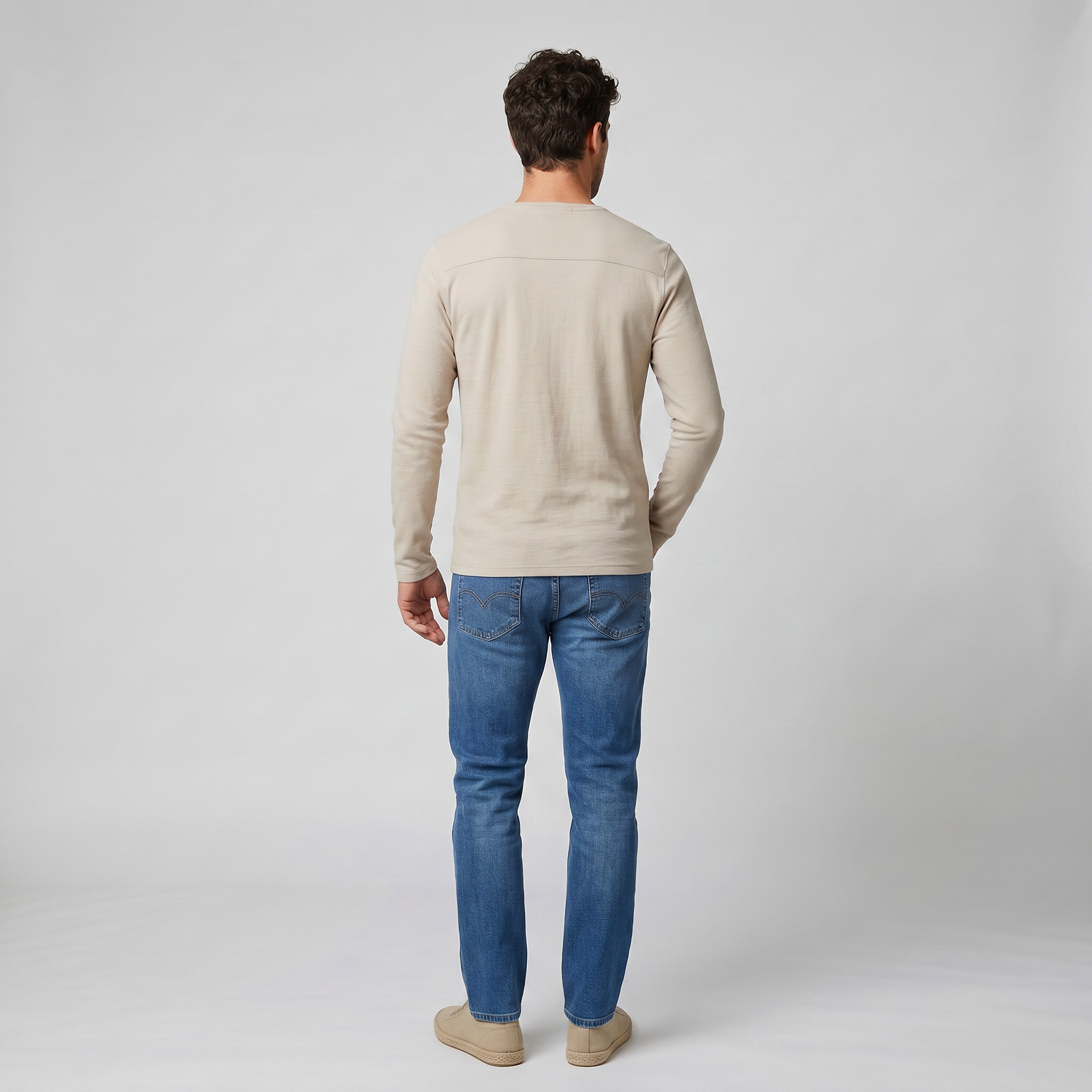 Men’s Long-Sleeved Cotton Slim-Fit Shirt | Celestiella