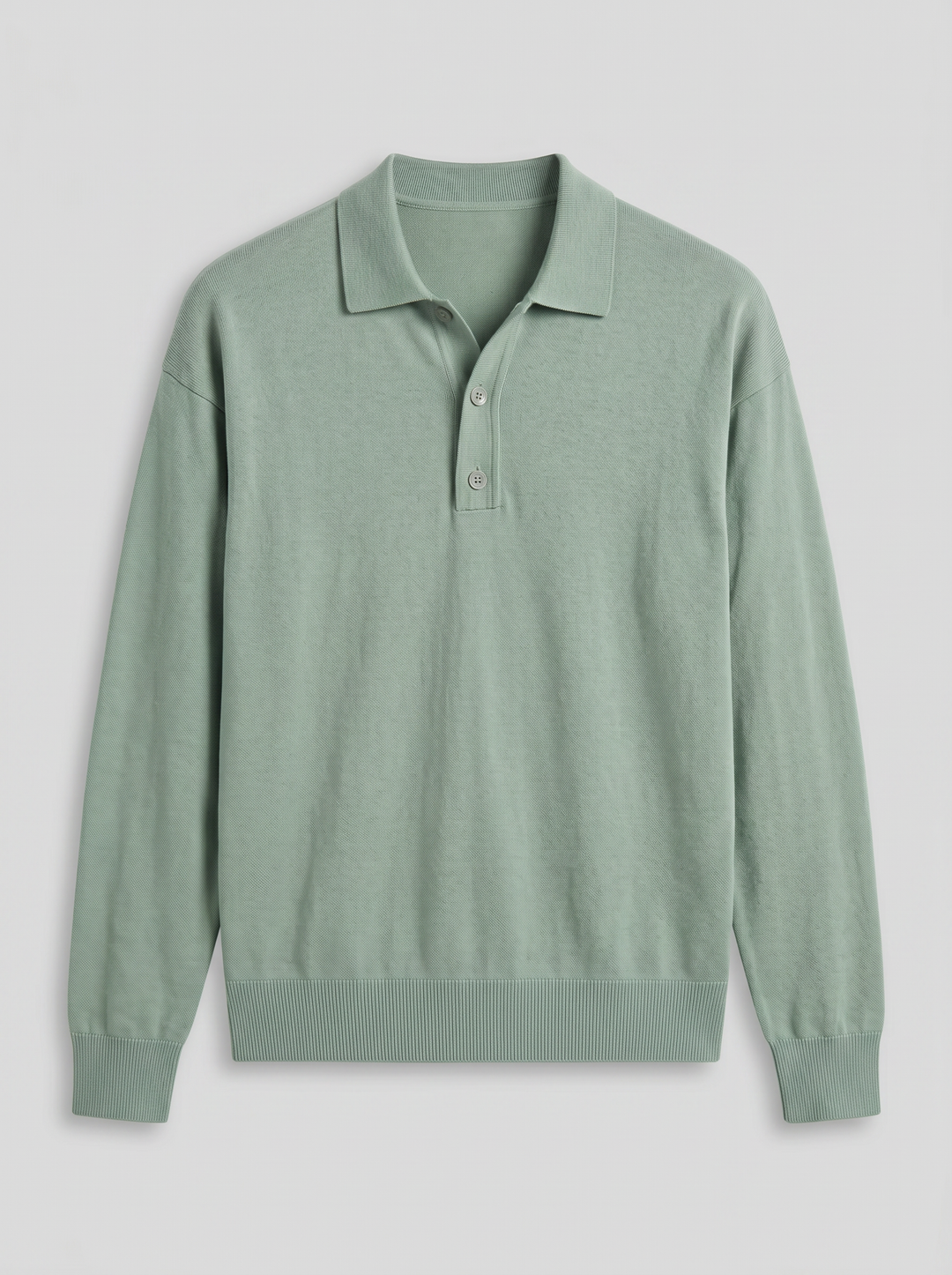 Men's Long-Sleeve Polo Shirt – Half-Button Knit
