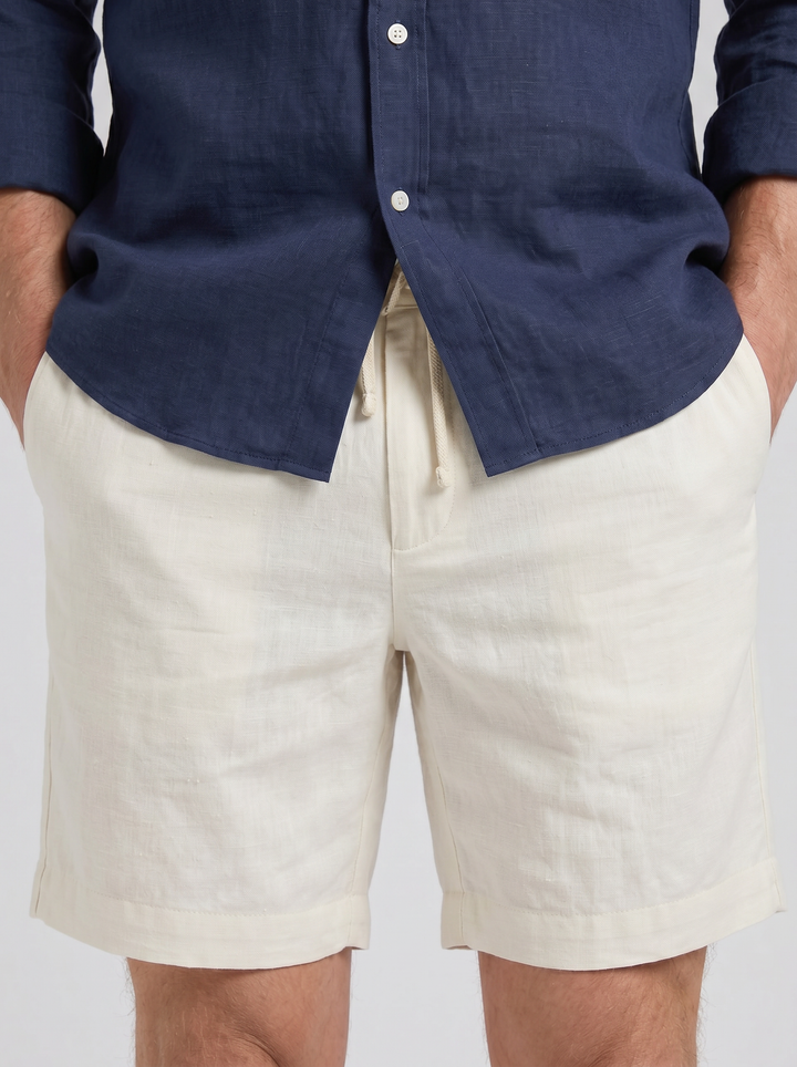 Men's Co-ord Set – Long-Sleeve Linen Shirt & Shorts