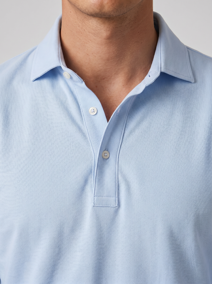 Men's Long-Sleeve Polo Shirt – Cotton