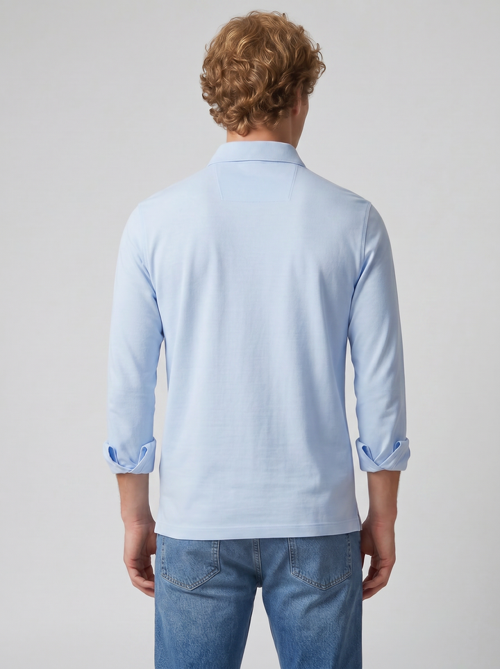 Men's Long-Sleeve Polo Shirt – Cotton
