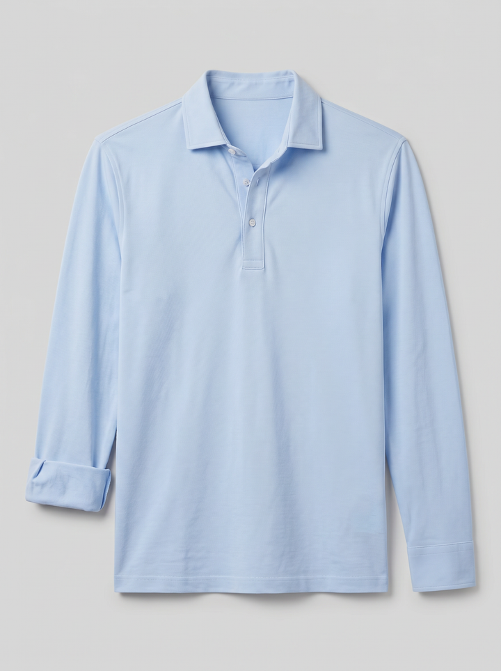 Men's Long-Sleeve Polo Shirt – Cotton