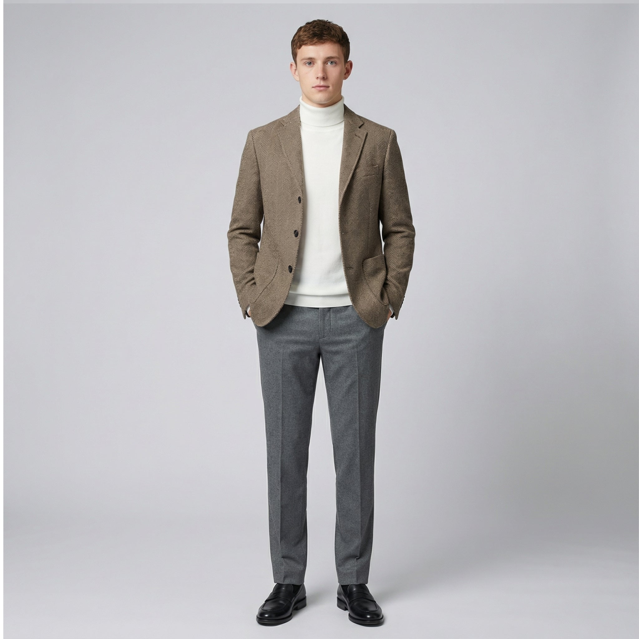 Celestiella - Men’s Herringbone Wool Blazer