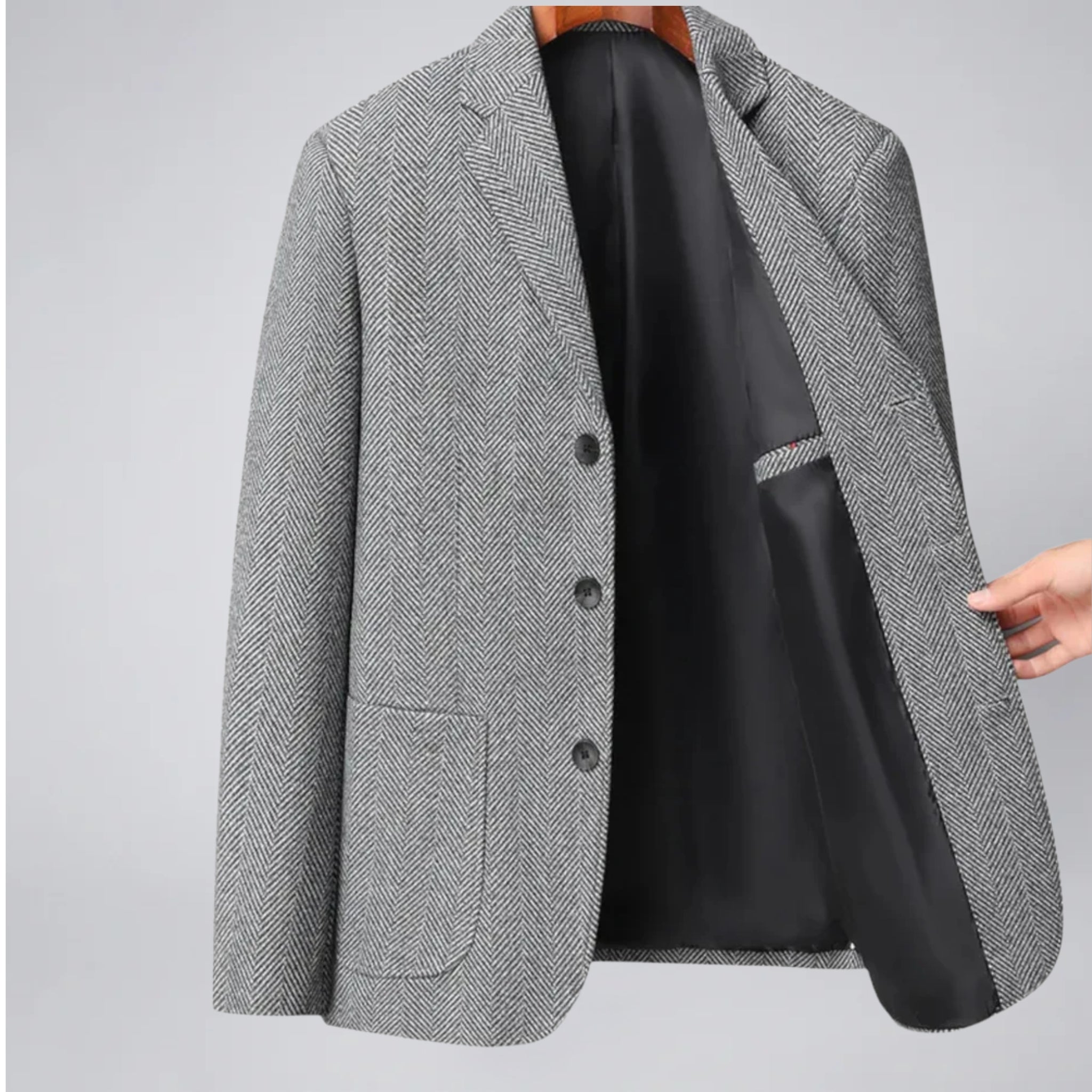Celestiella - Men’s Herringbone Wool Blazer