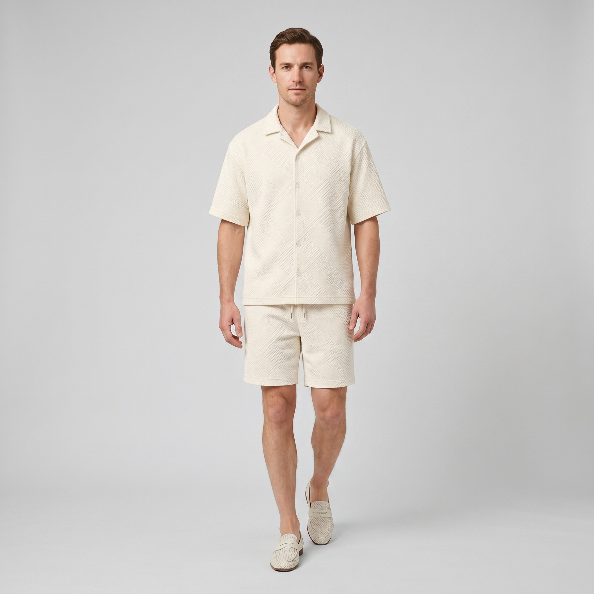 Men’s Plaid Texture Summer Set | Celestiella
