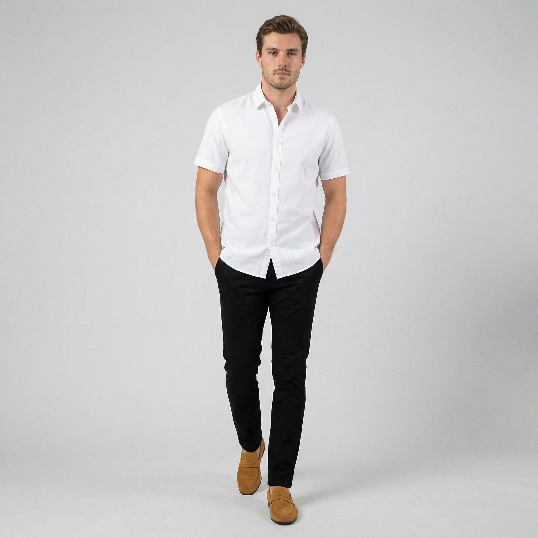 Men’s Plain-Toe Suede Loafers | Celestiella