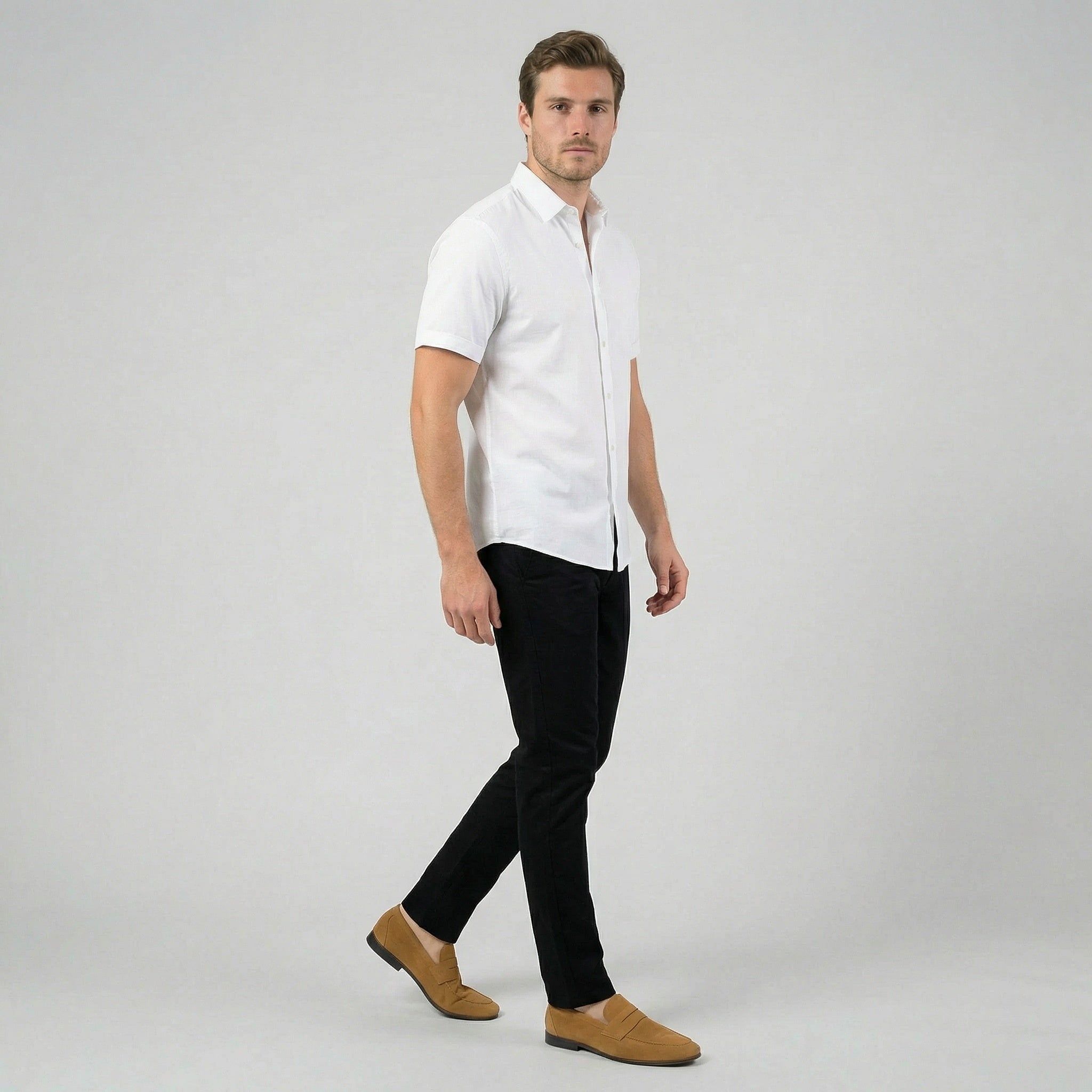 Men’s Plain-Toe Suede Loafers | Celestiella