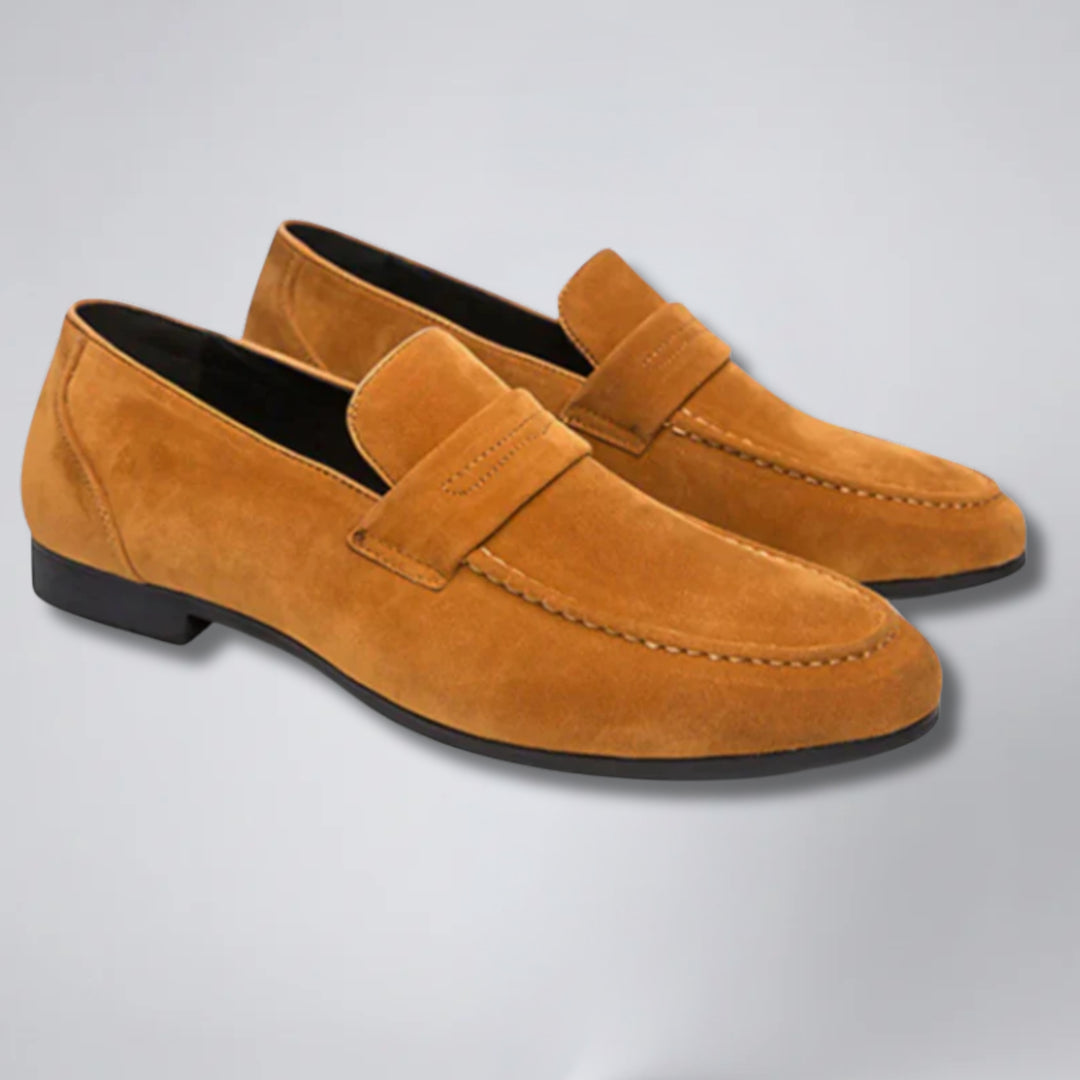 Men's Plain-Toe Suede Loafers – Clean Minimal Daily Comfort