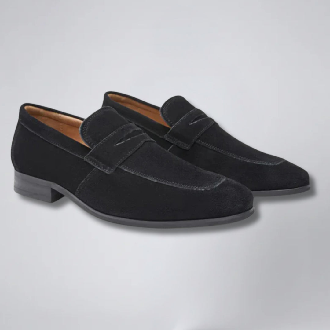 Men's Plain-Toe Suede Loafers – Clean Minimal Daily Comfort