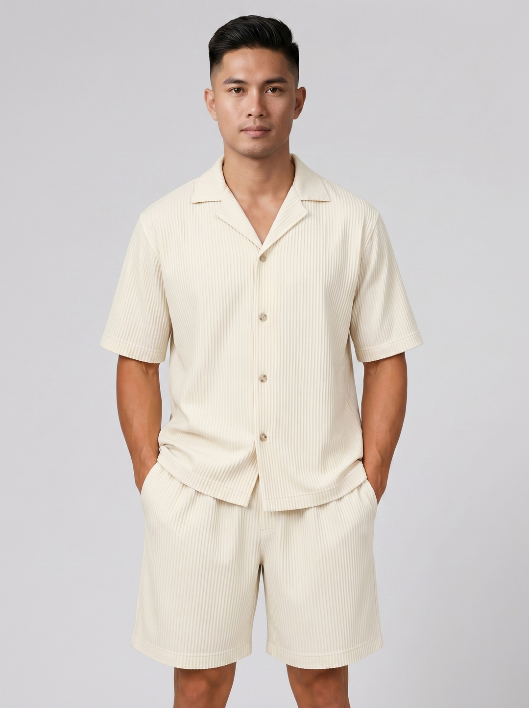 Men's Co-ord Set, Resort Shirt & Shorts
