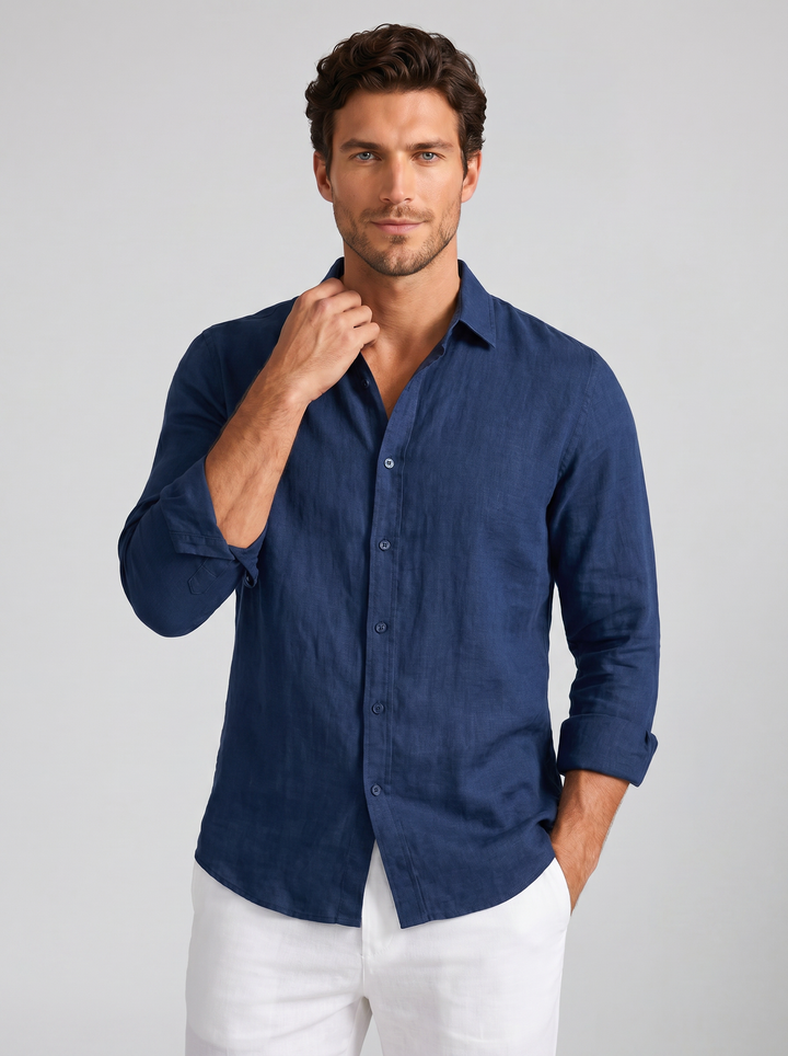 Men's Pure Linen Shirt – Breathable Relaxed Summer Essential