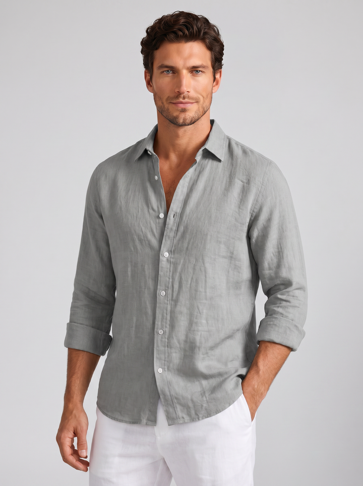Men's Pure Linen Shirt – Breathable Relaxed Summer Essential