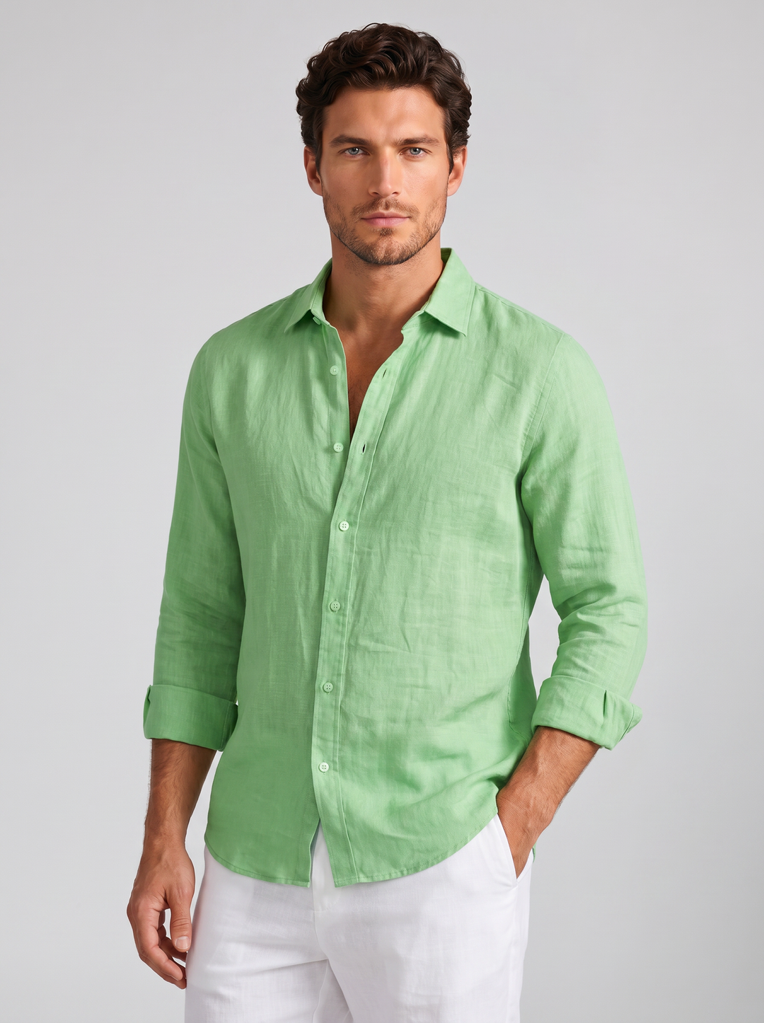 Men's Pure Linen Shirt – Breathable Relaxed Summer Essential