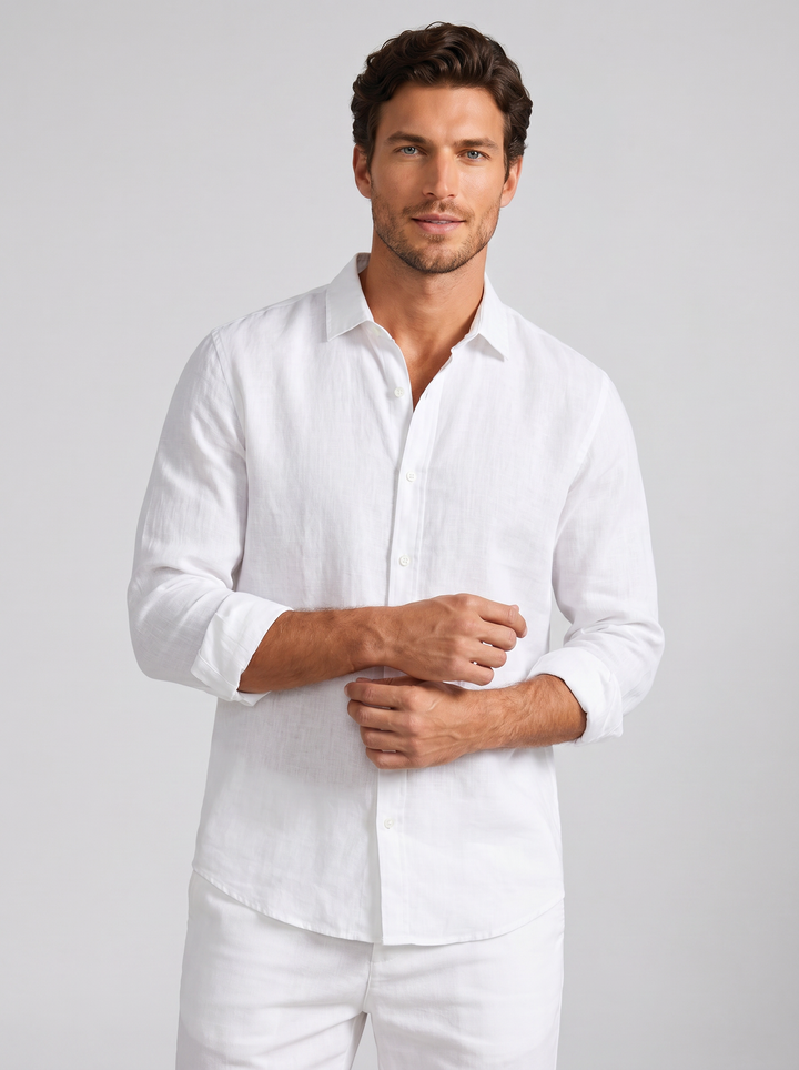 Men's Pure Linen Shirt – Breathable Relaxed Summer Essential