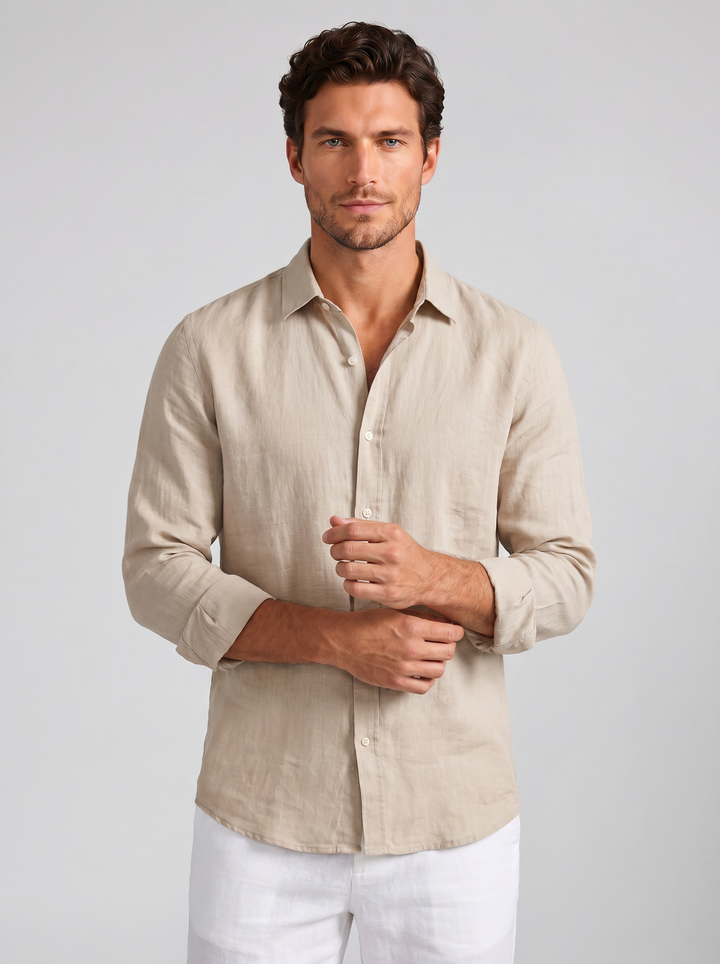 Men's Pure Linen Shirt – Breathable Relaxed Summer Essential