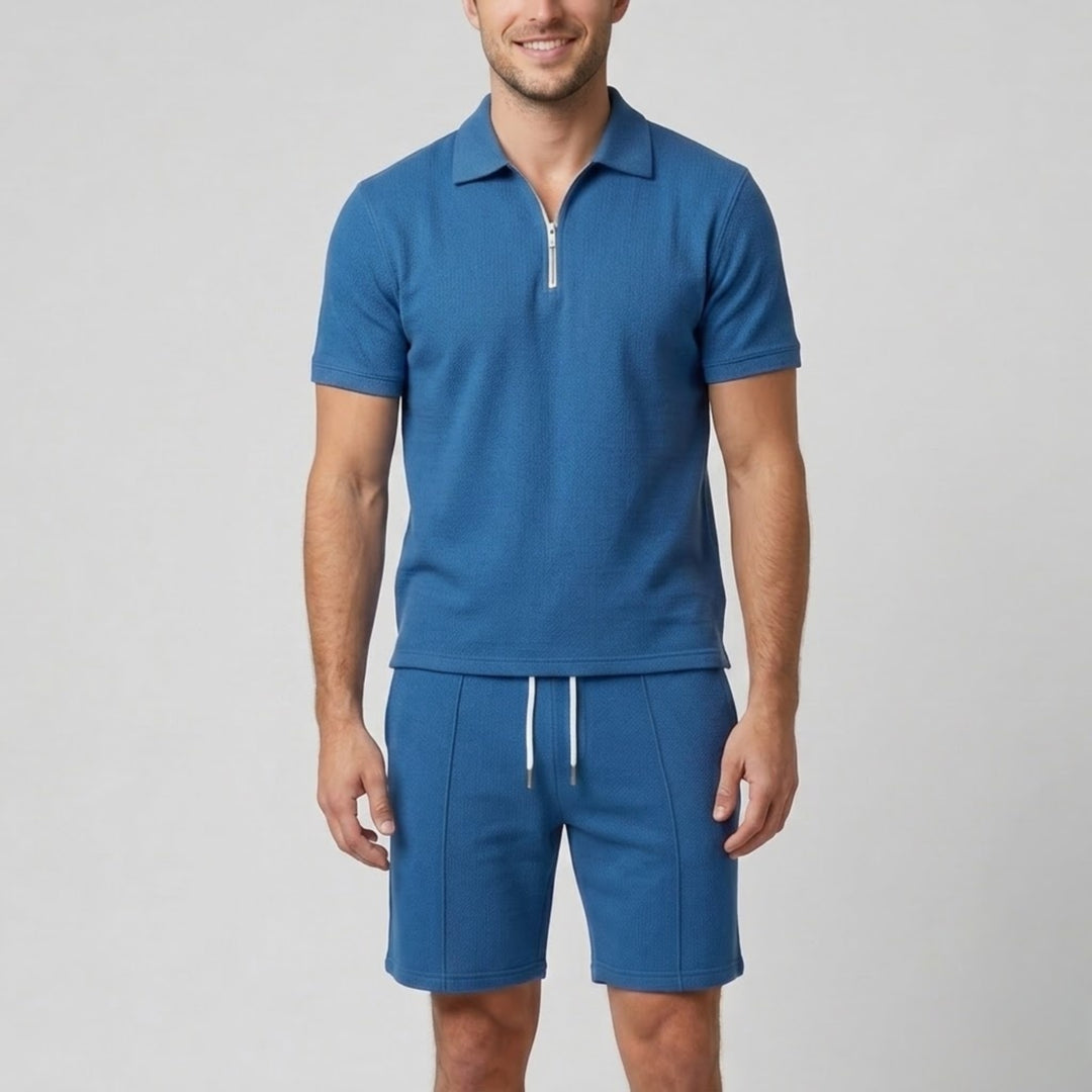 Men's Co-ord Set – Quarter-Zip Polo & Shorts