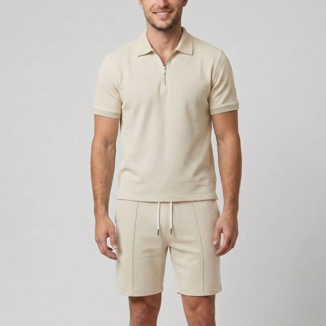 Men's Co-ord Set – Quarter-Zip Polo & Shorts
