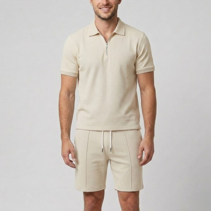Men's Co-ord Set – Quarter-Zip Polo & Shorts