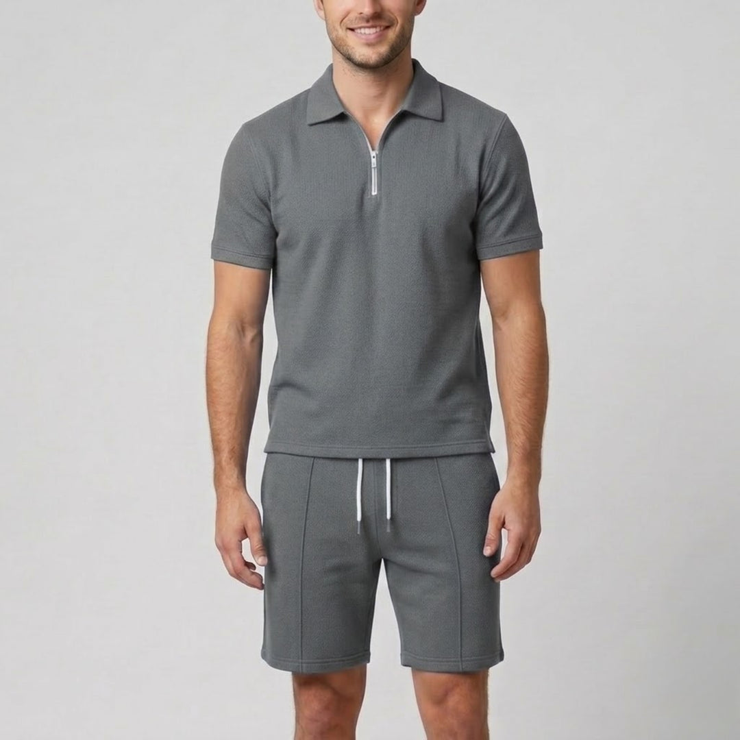 Men's Co-ord Set – Quarter-Zip Polo & Shorts