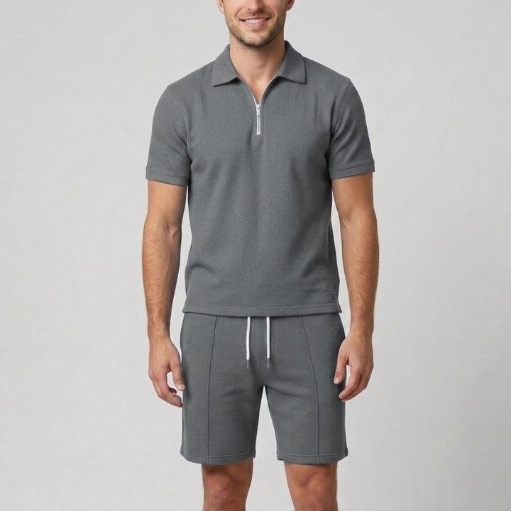 Men's Co-ord Set – Quarter-Zip Polo & Shorts