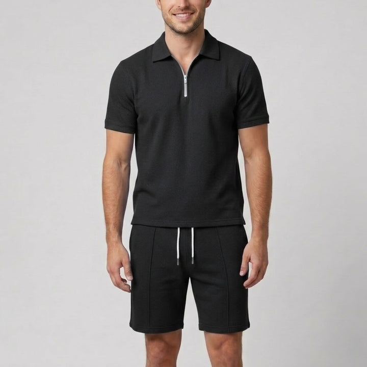 Men's Co-ord Set – Quarter-Zip Polo & Shorts
