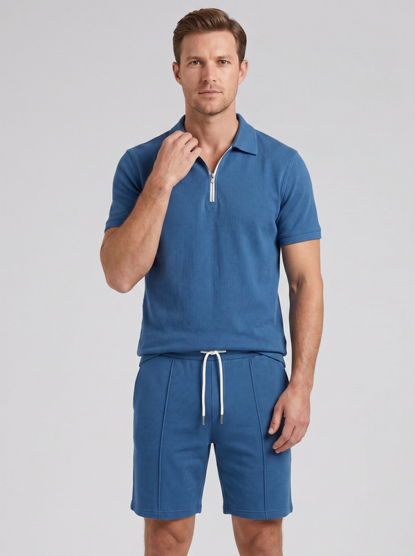 Men's Co-ord Set – Quarter-Zip Polo & Shorts
