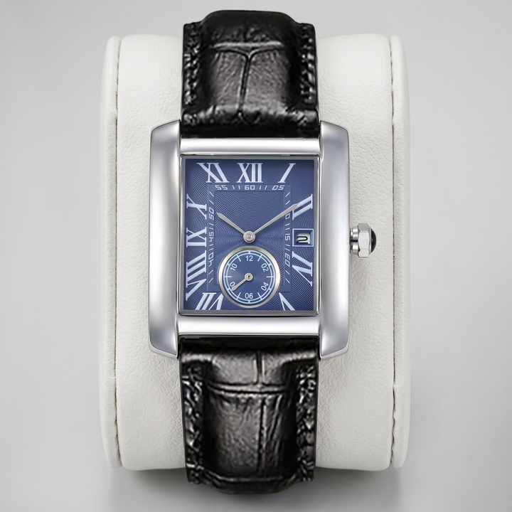 Men’s Leather Strap Rectangular Watch | Celestiella