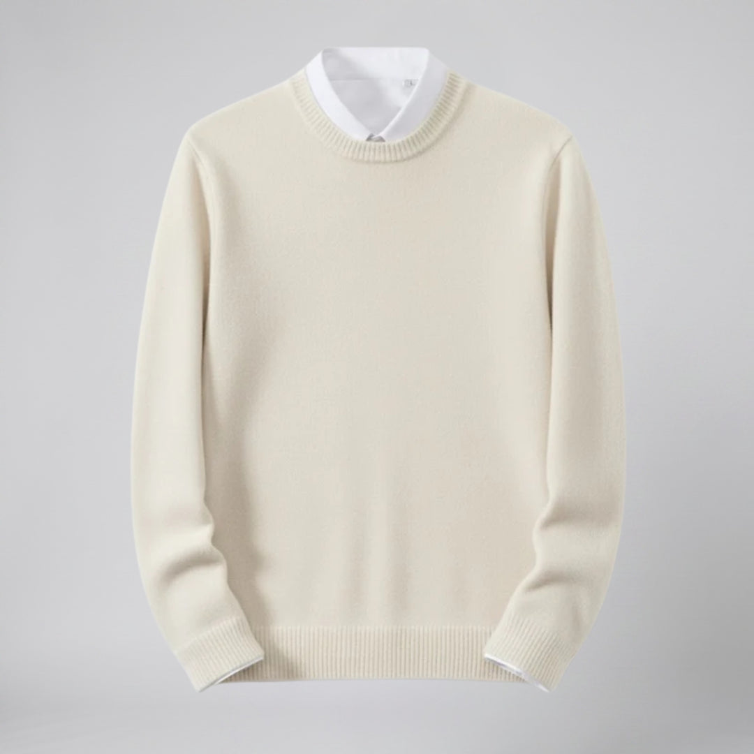 Men’s Cashmere Crew Neck Sweater - Relaxed Fit | Celestiella