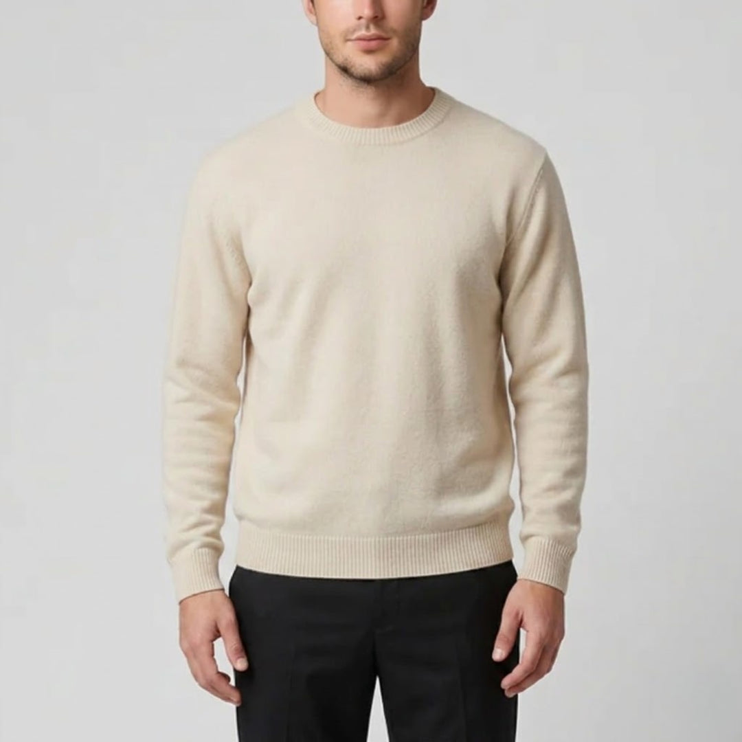 Men’s Cashmere Crew Neck Sweater - Relaxed Fit | Celestiella