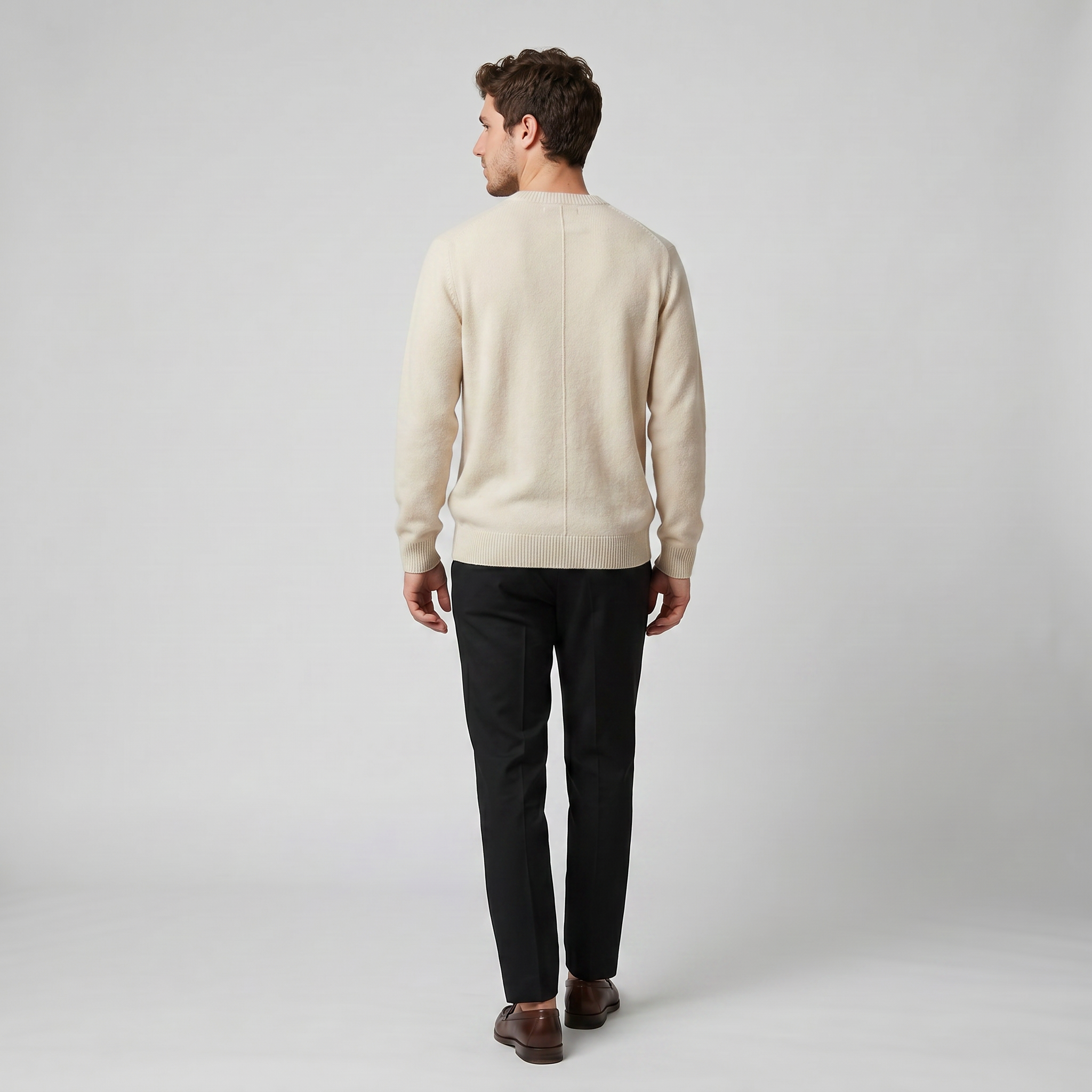 Men’s Cashmere Crew Neck Sweater - Relaxed Fit | Celestiella
